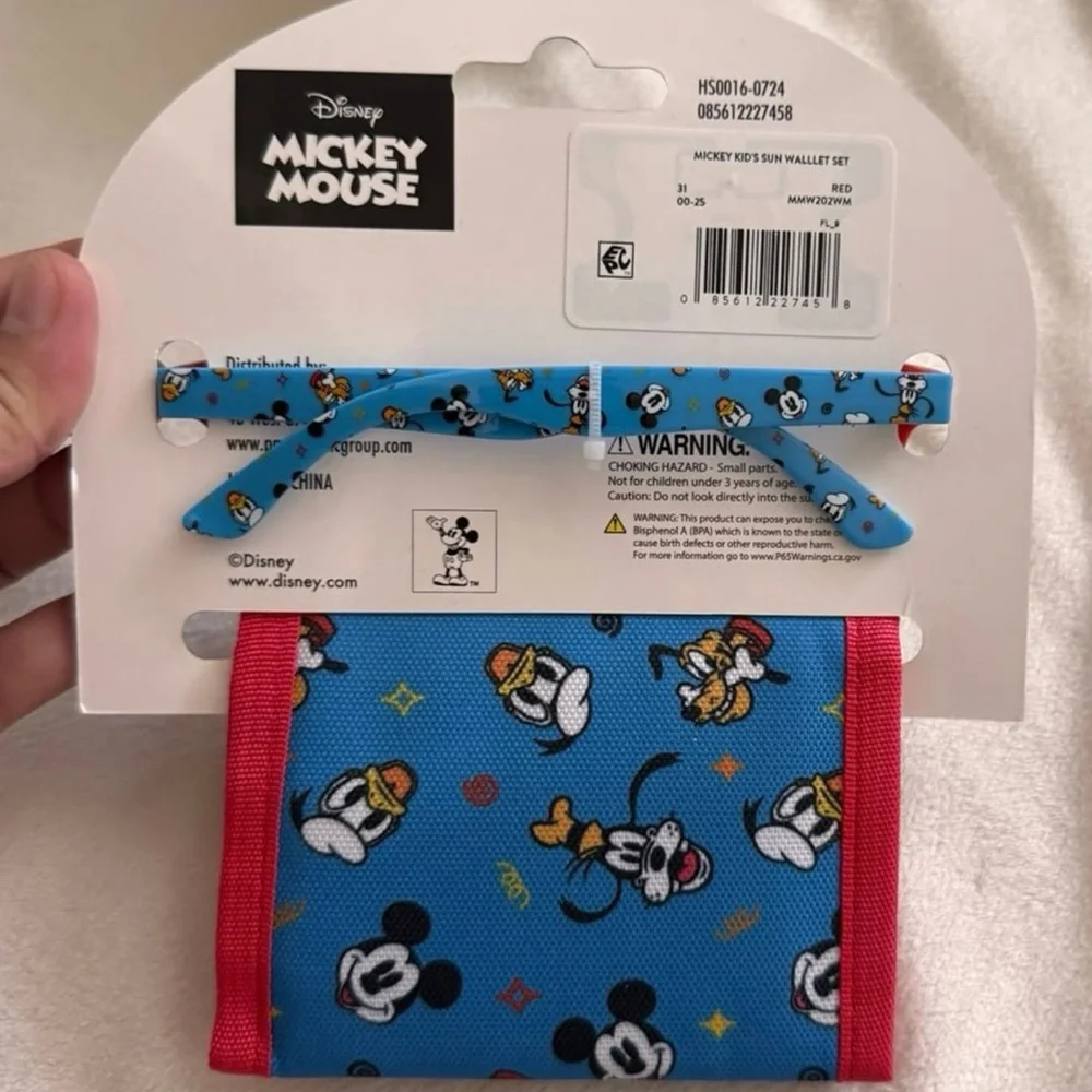Disney Mickey Mouse Boys Sunglasses and Wallet 2-Piece Set Red